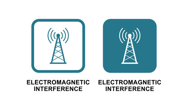 Electromagnetic Interference Badge Logo Template. Suitable For Information