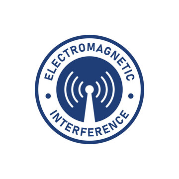 Electromagnetic Interference Badge Logo Template. Suitable For Information And Signal Wifi