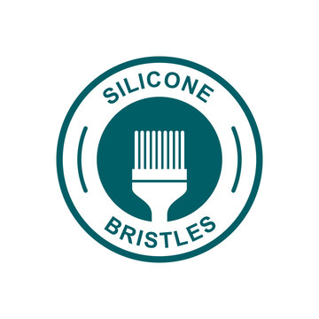 Silicone bristles badge logo template. Suitable for information and product label