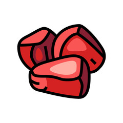 grain pomegranate red fruit color icon vector. grain pomegranate red fruit sign. isolated symbol illustration