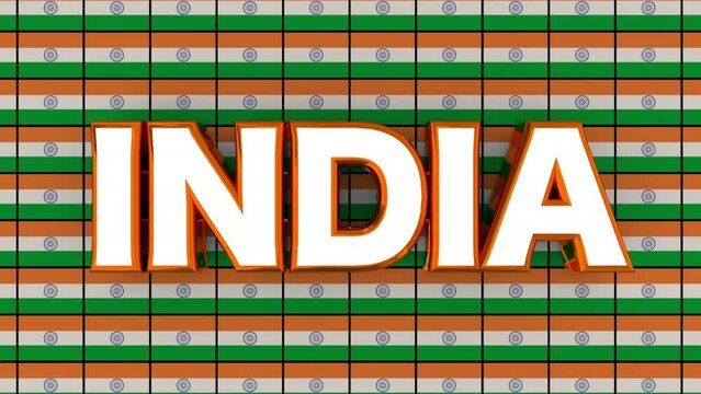 India Flags Country Nation Emblem Background 3d Animation