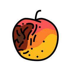 Obraz premium apple rotten food color icon vector. apple rotten food sign. isolated symbol illustration