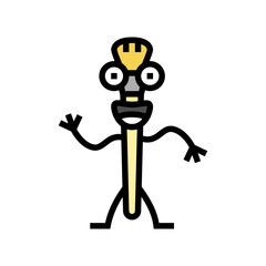 brush stationery character color icon vector. brush stationery character sign. isolated symbol illustration