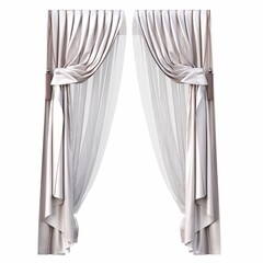 curtain isolated on white background, 3D illustration, cg render