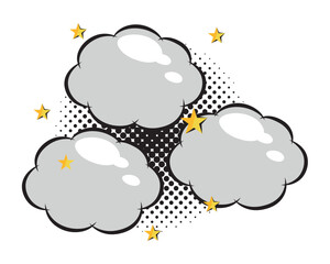 speech bubbles on halftone dots