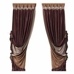 curtain isolated on white background, 3D illustration, cg render