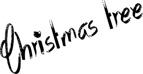 Christmas tree text sign illustration on white backgound