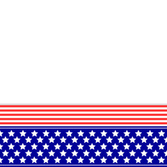 American flag symbols border frame mockup with empty space for text.	