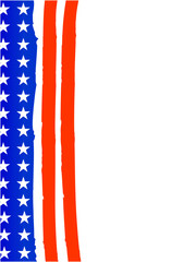 American flag symbols frame border design template.