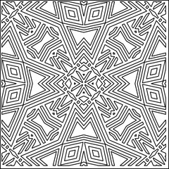 Vector lace texture, curly line ornament, black and white pattern.