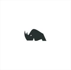 Rhino vector illustration of a silhouette isolated white background. Rhinoceros logo inspiration. 