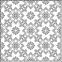 Fototapeta na wymiar Vector lace texture, curly line ornament, black and white pattern.