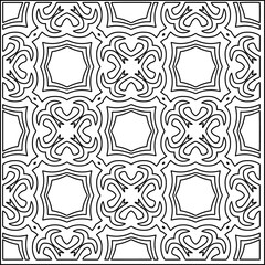 Vector lace texture, curly line ornament, black and white pattern.