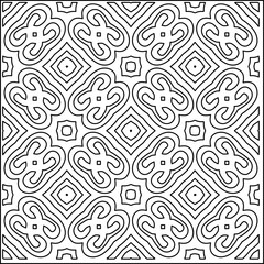 Vector lace texture, curly line ornament, black and white pattern.