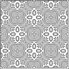 Vector lace texture, curly line ornament, black and white pattern.