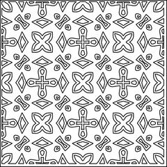 Vector lace texture, curly line ornament, black and white pattern.