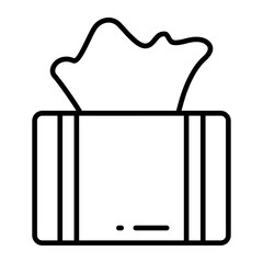 Tissue box vector icon for cleaning wipes, hygiene accessory