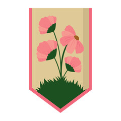 pink flowers icon
