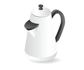 Isometric flat 3d concept illustration of stainless electric water heater