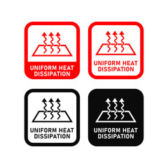 Uniform heat dissipation logo badge set. Suitable for business, technology and industry - obrazy, fototapety, plakaty