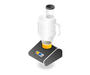 Concept flat 3d isometric illustration of a juicer blender