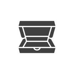 Open pizza box vector icon