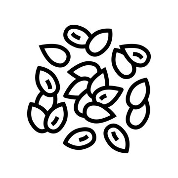 linum grain food line icon vector. linum grain food sign. isolated contour symbol black illustration