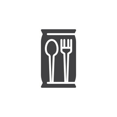 Plastic cutlery vector icon