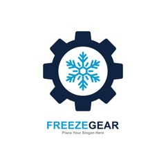 Freeze gear vector logo template Suitable for industry, business, technology and weather
