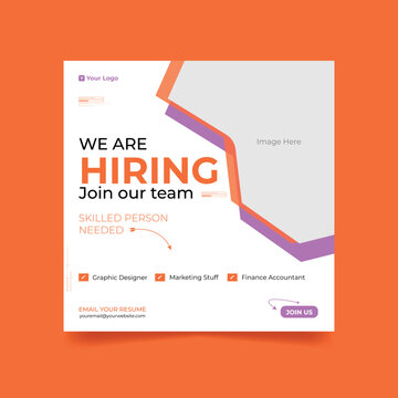 We are hiring post template for social media banner post