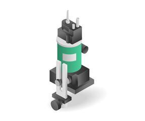 Flat 3d isometric illustration concept of electric profiling machine