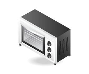 Fototapeta premium Flat 3d isometric illustration concept of electric oven grill