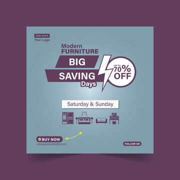 Big Saving Days special offer post template for Social Media ads post