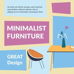 Minimalist furniture great design, shop banner