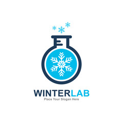 Winter lab logo vector template. Suitable for business, science, technology