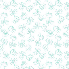 doodle pattern, background with keypops for a cafe, cafeteria, children's holiday on a white background with turquoise lines