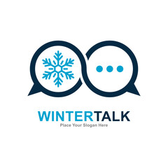 Winter talk logo vector template Suitable for business, web, social and weather
