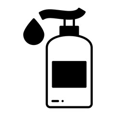 sanitizer for hand cleaning in simple icon