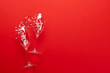 Valentines day card with champagne glasses © Evgeny Karandaev