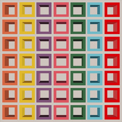 Abstract background with colorful. Background wall box style and Yellow, Pink, Blue, Green, Orange, Purple