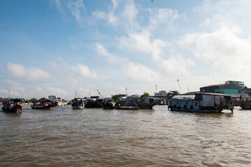 Fototapeta na wymiar Boats on the Mekong Delta