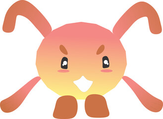 bunny with pink,brown and yellow color 