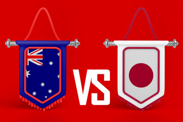 Australia VS Japan Flag Banner