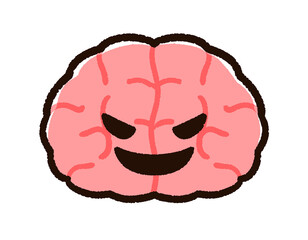 かわいい手描き風の脳みそのキャラクター