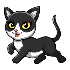 Cute black smoke cat cartoon