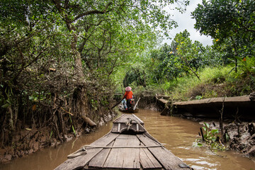 Sampan on the Mekong Delta