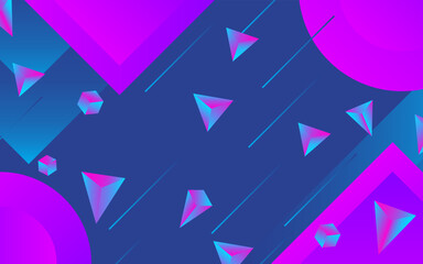 Abstract 3d geometric background design with colorful triangle