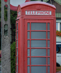 Red phone booth box container