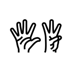 Obraz premium eight number hand gesture line icon vector. eight number hand gesture sign. isolated contour symbol black illustration