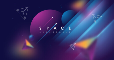 Vector Universe background for presentation design. Brochure template with space elements. - obrazy, fototapety, plakaty